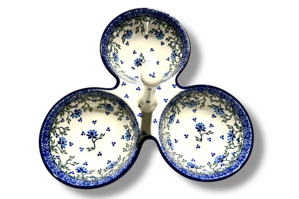 B43 Bunzlau drie vaks schaal met handvat 2415X Overige Schalen